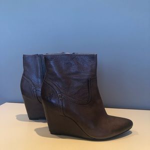 Brown heeled booties